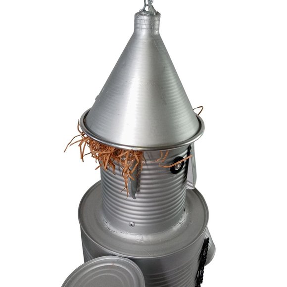 Folk Art Tin Man Sculpture Wizard Of Oz Recycled Robot Vintage 24 Inch - Picture 12 of 13